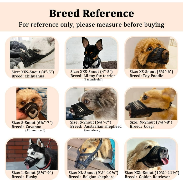 Dog Muzzle, Soft Mesh Muzzles for Small Medium Large Dogs - Main Image