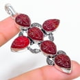 thumbnail image 2 of Natural Mozambique Garnet Gemstone 925 Sterling Silver Pendant 3.15", 2 of 2