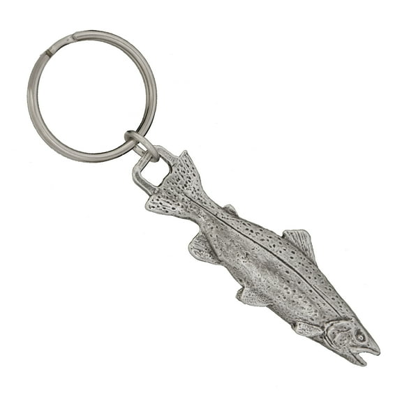 Trout 3D Keychain, Fish, Fishing, F116KC, Fisherman, Key Fob, Key Ring, Keys, Zipper Pull, Luggage Tag, Pewter, Backpack, Over 300 Keychains Designs, Handmade in the USA