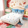 thumbnail image 3 of Manfei Xmas Holiday Season 7-Piece King Bedding,Cartoon Christmas Wreath King Bed in a Bag,Xmas Reversible, 3 of 7