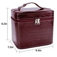 thumbnail image 2 of Waterproof Antifouling Cosmetic Boxes, Coofit Faux Leather Travel Cosmetic Tool Bag Makeup Case Jewelry Storage Organizer for Women Girl(Red), 2 of 11