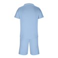 thumbnail image 5 of VBTAPA Mens Beach Outfits 2 Piece Sets Solid Textured Cuban Shirt and Shorts Set Summer Casual Lounge Sets Yoga Tracksuit Set Sky Blue XXXL, 5 of 7