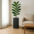 thumbnail image 4 of LeisureMod Terra Fiberstone and MGO Clay Planter, Mid-Century Modern Tall Square Planter Pot for Indoor and Outdoor (Black, 31 Inch), 4 of 9