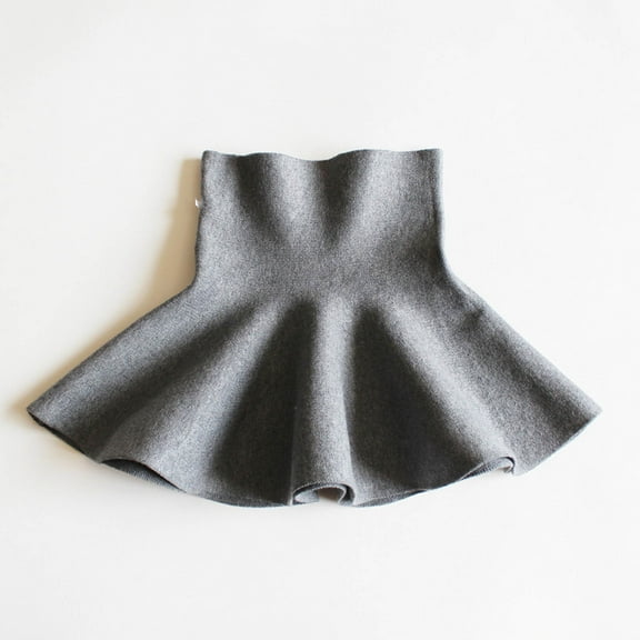 ATOGUTA Young Girls Skirts Fall Winter Stretch Mini Flared Pleated Skater Skirt Size 3T-13, Gray