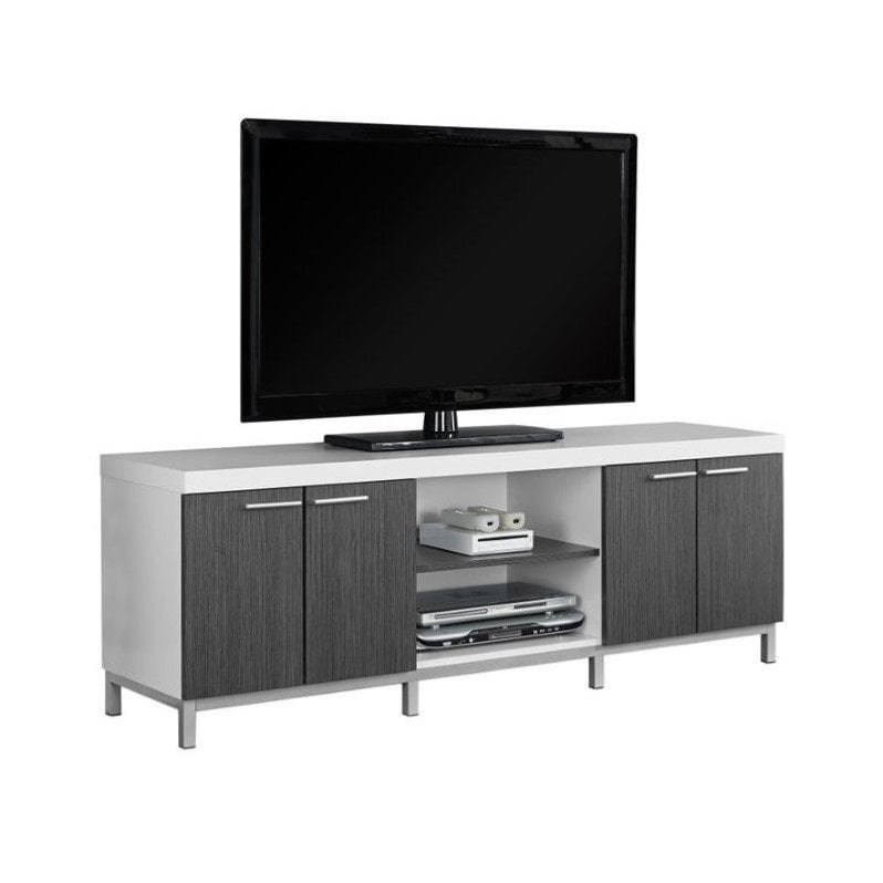 Details about   Monarch 60" TV Stand in White and Gray Cement 