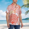 thumbnail image 5 of Balery Corals Print Men's Hawaiian Shirts Short Sleeve Beach Shirt Relaxed Fit Vacation Button Down Shirts-3X-Large, 5 of 9