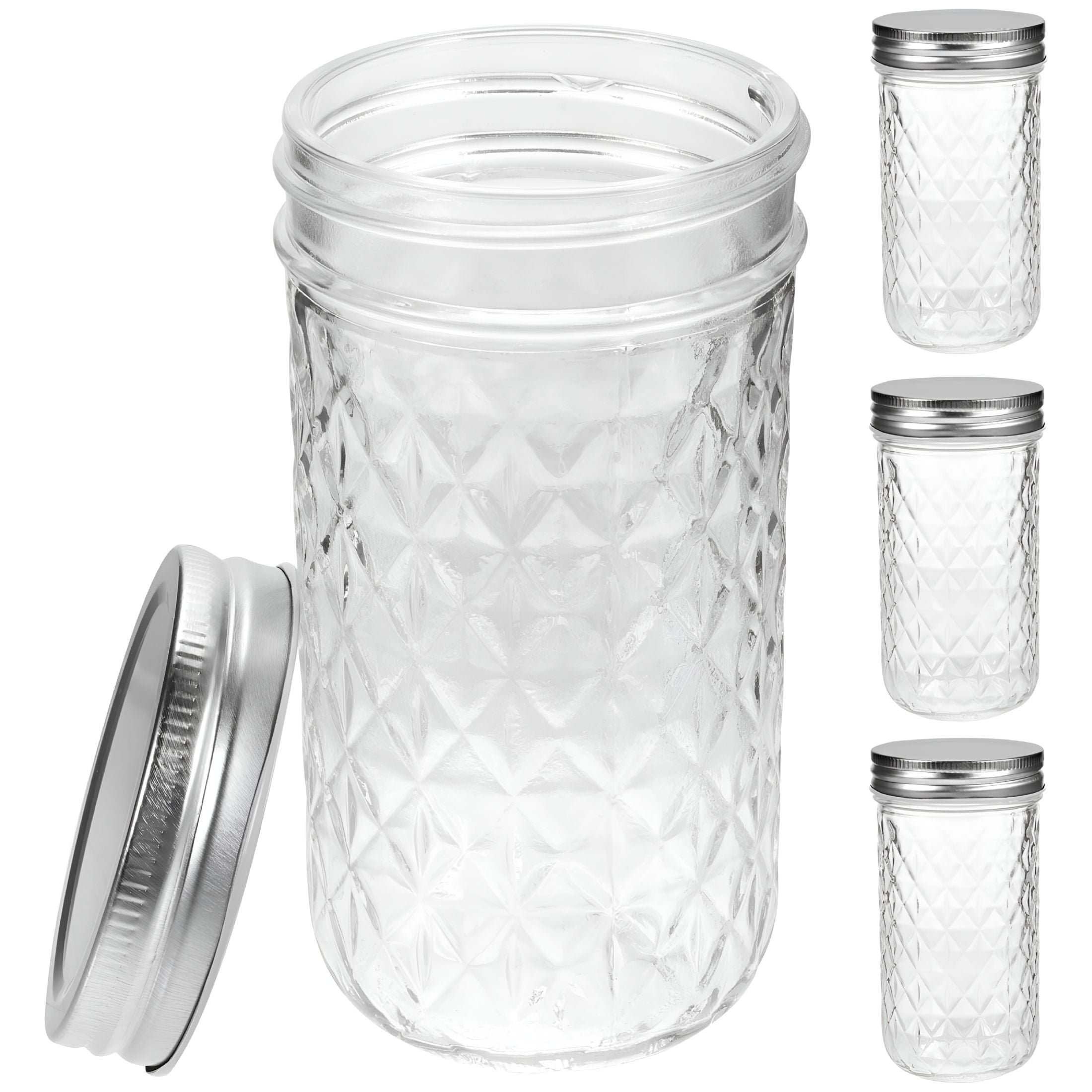 Syntic, Glass Storage Jars, 142 oz, 2 Pack Square Wide Mouth