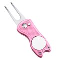 thumbnail image 1 of Metal Foldable Golf Divot Repair Tool With Golf Ball Marker pink, 1 of 6