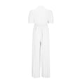 thumbnail image 4 of Women Jumpsuits 2025 Summer Casual Loose Short Sleeve Wide Leg One Piece Jumper Romper Outfits Trendy Clothes White XXXXL, 4 of 6