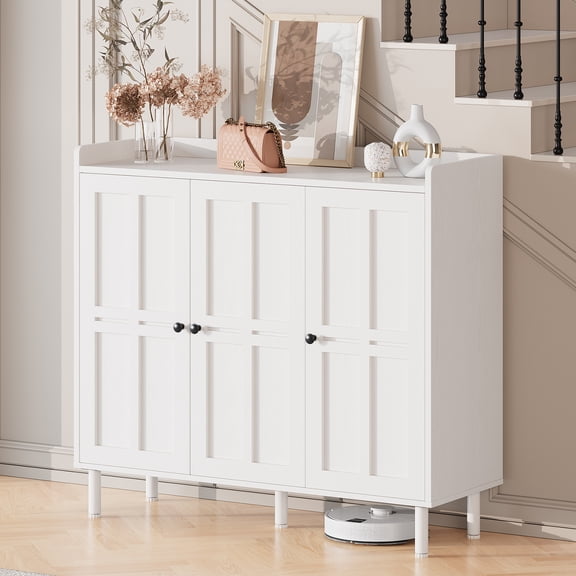 Onbrill Shoe Storage Cabinet w/3 Doors & Adjustable Shelves, 40" Tall Shoe Rack Organizer Cabinet for Entryway Living Room