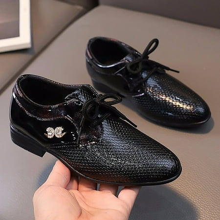 

RUICUW Boys Leather Shoes Spring And Autumn Stylish UK Wind Lace Up Children S Single Shoes Student Non Slip Performance Shoes