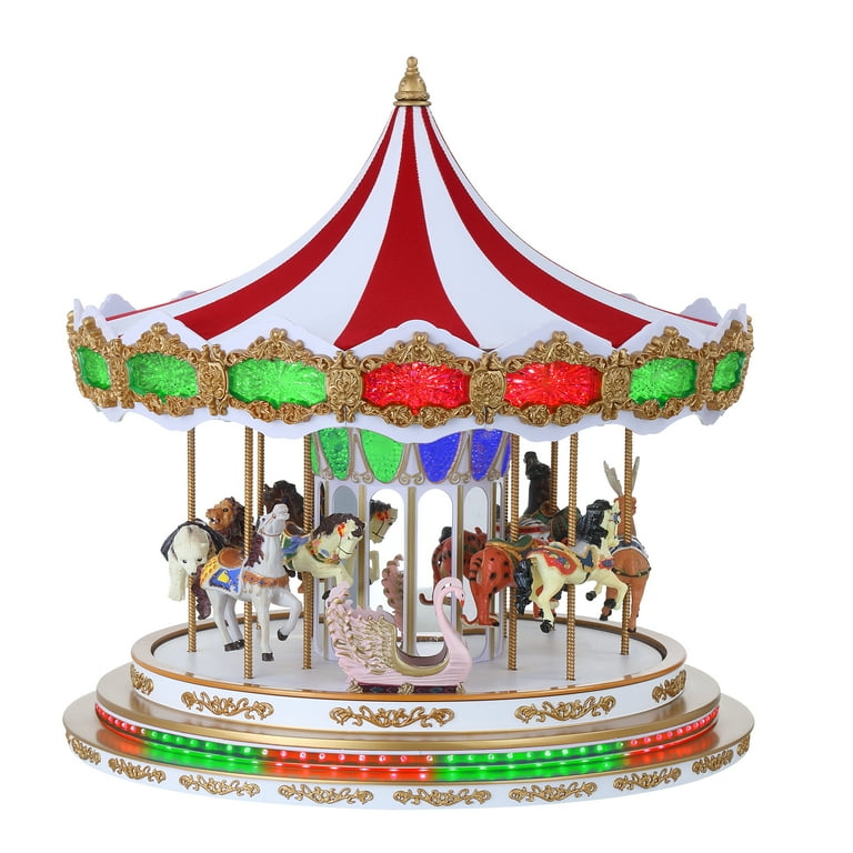 Mr. Christmas 17 in. RGB Light Show Carousel - Walmart.com
