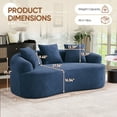 thumbnail image 3 of Timbernest 65" Curved Loveseat, Chenille Couch for Living Room, No Assembly Required, Deep Navy, 3 of 13