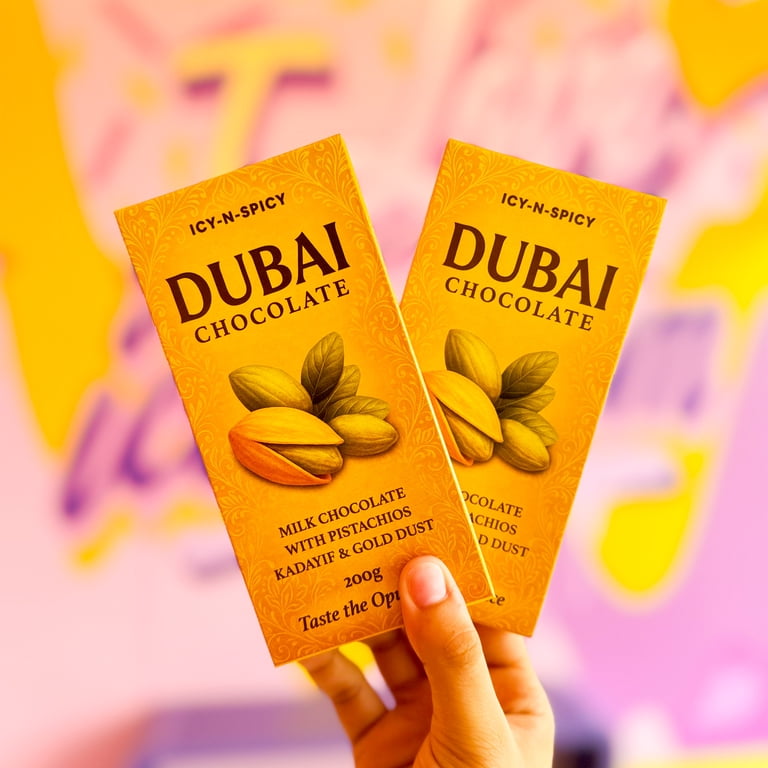 Icy-N-Spicy Dubai Chocolate Bar with Pistachio Cream and Kadayif