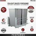 thumbnail image 5 of Rev-A-Shelf Double 27 Quart Pullout Kitchen Waste Container, 5 of 12