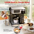 thumbnail image 2 of Galanz 2-in-1 Pump Espresso Machine & Single Serve Coffee Maker with Milk Frother, Latte, & Cappuccino Machine, 1.2L Removable Water Tank, LED Display Touch Control, Black with Stainless Steel Trim, 2 of 3