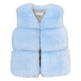 thumbnail image 4 of Staki Girls Puffy Vest Toddler Baby Girl Sleeveless Fleece Plush Vest Waistcoat Outerwear with Pockets(Light Blue,2-3 Years), 4 of 4