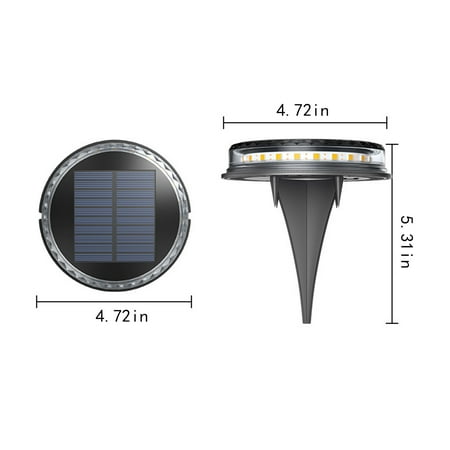 

Loopsun Led Lights for Bedroom Solar Ground Lights With 17 LED Lamp Beads Warm Light Outdoor Solar Disk Lights Waterproof In-Ground Lights Solar Garden Lights Landscapes Lights