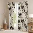 thumbnail image 3 of Manfei Vintage Dog Print Blackout Curtains, Pet Lover Curtains Pack of 2 (42x84 Each), Dark Brown, 3 of 6