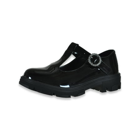 

Link Girls Jewel Strap Patent Shoes - black 1 youth