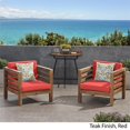 thumbnail image 4 of Noble House Fauteuil Club en Bois d'Acacia pour Extérieur en Teck et Rouge (Ensemble de 2), 4 of 13