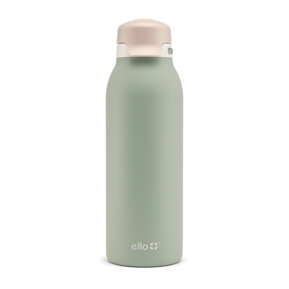 Ello Flip & Fill 40oz Stainless Steel Water Bottle, Pistachio