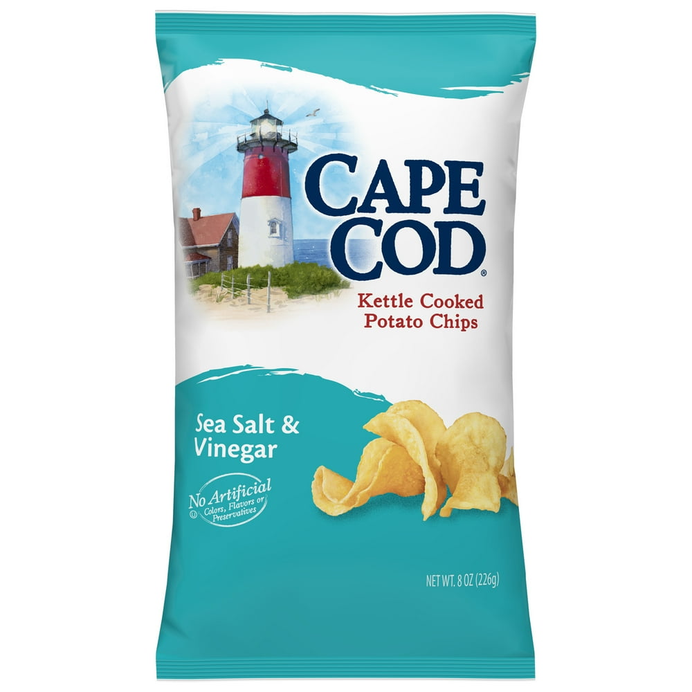 Cape Cod Potato Chips, Sea Salt and Vinegar Kettle Cooked Chips, 8 oz