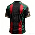 thumbnail image 4 of Mexico 2026 Soccer Cup Style V-Neck Jersey for Men, Short Sleeve Breathable Top with Vintage Totem & Sun Stone Graphic, Lightweight Athletic Shirt, 1 PC Black L, 4 of 4