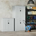 thumbnail image 6 of Heavy Duty Small Storage Cabinet Outdoor Weatherproof, 14 Cuft Garage Storage Cabinet with 2 Adjustable Shelves, Lockable Kitchen Pantry Closer Organizer, 31Wx23Lx34H, Polar White, 6 of 7