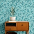 thumbnail image 2 of S4Sassy Removable Nature-Inspired Waterproof Wall Wrap, Plain Finish Wallcover, Botanical Twig Print Contact Paper For Walls, Dresser, Self Adhesive Vinyl Wallpaper Roll- Teal(25"X60"), 2 of 9