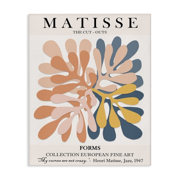 Stupell Industries Mid-Century Classical Matisse Cut Out Forms Canvas Art, 24 x 30, by Ros Ruseva