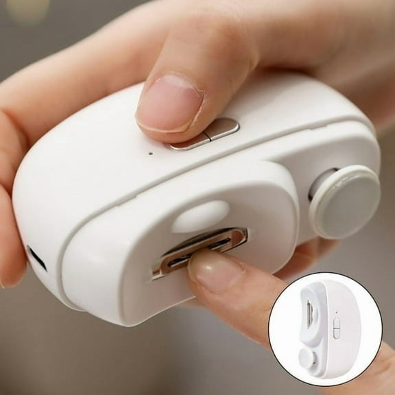 Yiasten 2-in-1 Electric Nail Grinder for Thick Toenails, Automatic Trimmer & Filer for Hands/Feet, Safe Grooming Tool , White