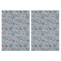 2 Pcs Funny Kitchen Towels,Blue Christmas Snowflake Pattern Microfiber Dish Towels,Kitchen Tea Towels,Kitchen Towel Set (18" X 26")