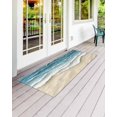 thumbnail image 2 of Abstract Beach Waves Front Door Mat Watercolor Blue Ocean Sand Welcome Doormat Indoor Outdoor Entrance Floor Mat Non-Slip Washable Runner Rug for Front Porch Decor 18x47 Inch, 2 of 6