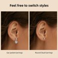 thumbnail image 3 of K-KED D Color 8mm Round Cut Moissanite Dangle Jacket Earrings Women Sterling Silver, 3 of 8