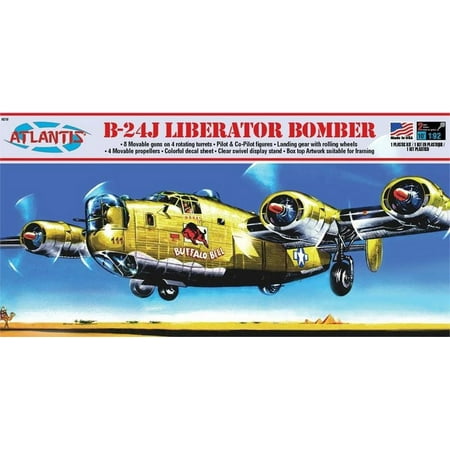 UPC: 0850002740042 | Atlantis Models AANH218 1-92 Scale B-24J Bomber Buffalo Bill Swivel Stand Plastic Figures