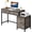 Grey, variant on Computer Desk with 5 Drawers, Home Office Desks with Reversible Drawer Cabinet Printer Stand, Industrial PC Desk with Storage, Grey Study Writing Table Workstation for Small Spaces