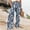 #078-Multicolor, variant on Women's High Waist Casual Pants, Loose Fit Printed with Stretch Elastic Waist and Pockets, Cotton Linen Blend for Everyday Use