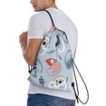thumbnail image 3 of Kdxio Cute Chameleons On Blue Print Drawstring Backpack Bag,Waterproof Draw String Back Sack, Gym Drawstring Bags Swim Bag For Unisex, 3 of 9