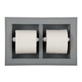 thumbnail image 1 of Boreas Recessed Solid Wood Double Toilet Paper Holder 13.25 X 8.5 - Primed Gray, 1 of 5