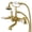 Brushed Brass, variant on Aqua Vintage AE205T7 Aqua Vintage 7" Center Deck-Mount Clawfoot Tub Faucet with Hand Shower, Brushed Brass