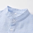 thumbnail image 5 of Baby Boy Girl Summer Outfits Peter Pan Collar Girl Dress Kids Puff Sleeve Button Dress Matching Boy Suspender Short Outfit Sets, 5 of 8