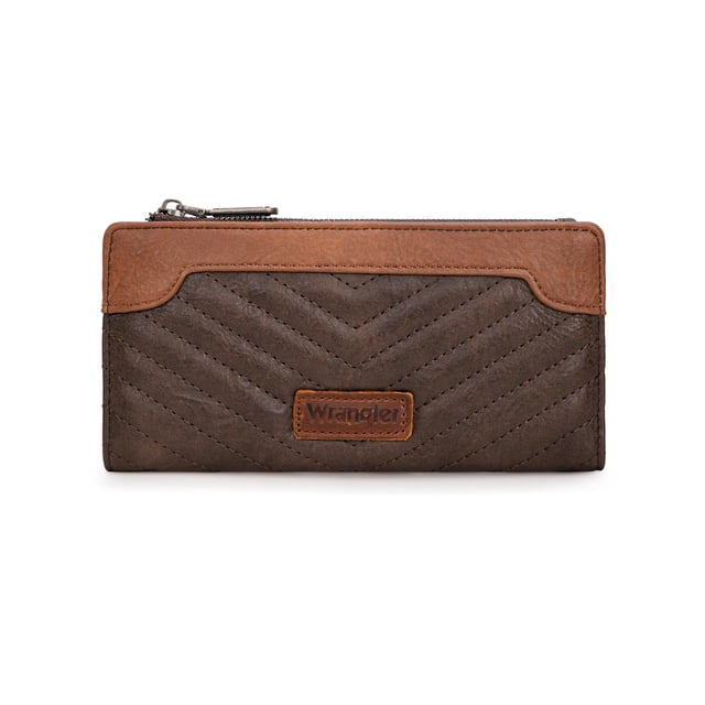 Cartera Wrangler Slim, plegable, de piel vegana, RFID, para mujer, negra