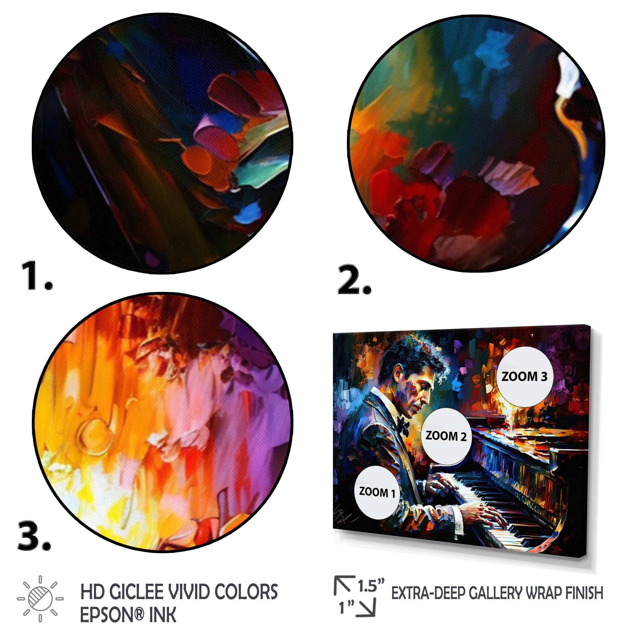 Designart Man Playing Piano III Canvas Wall Art