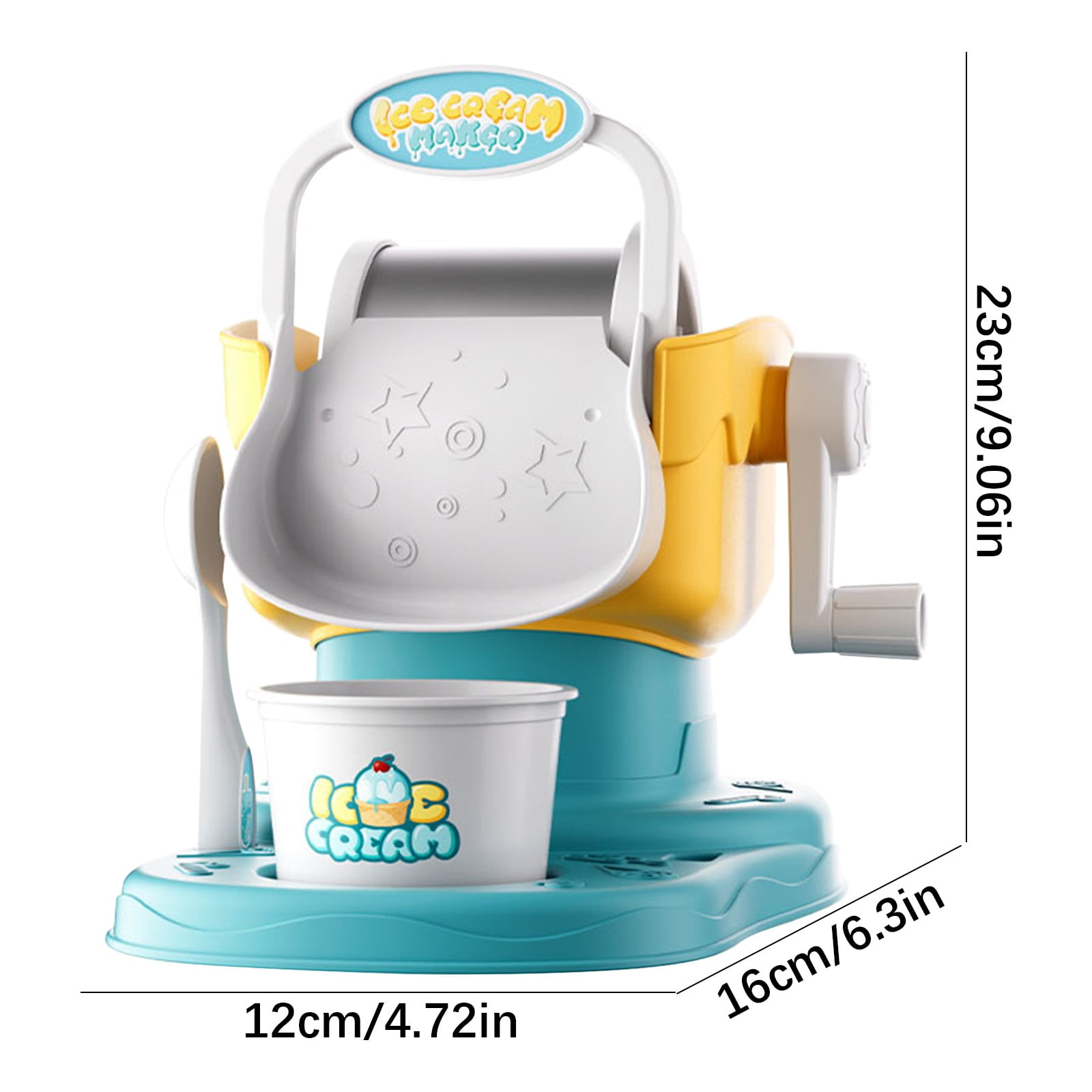 Green Children'S Mini Ice Cream Maker Homemade Frozen Dessert Machine Easy Operation Toy For Kids
