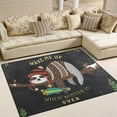 thumbnail image 2 of Coolnut Cute Baby Sloth Sleeping on Tree Non Slip Area Rugs, Floor Mats for Living Room Bedroom Kids Room Entrance Home Decoration, 63"x 48", 2 of 6