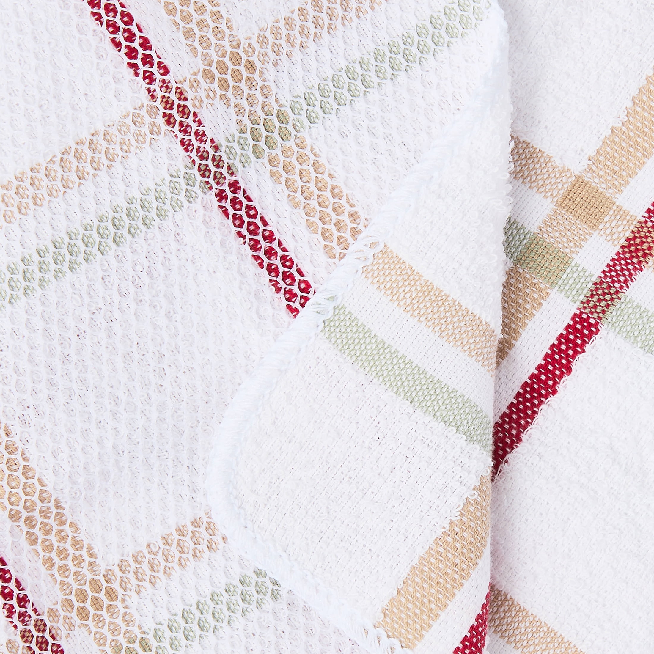Mainstays 4-Piece Kitchen Scrubber Dishcloth Set, Tan Stripe
