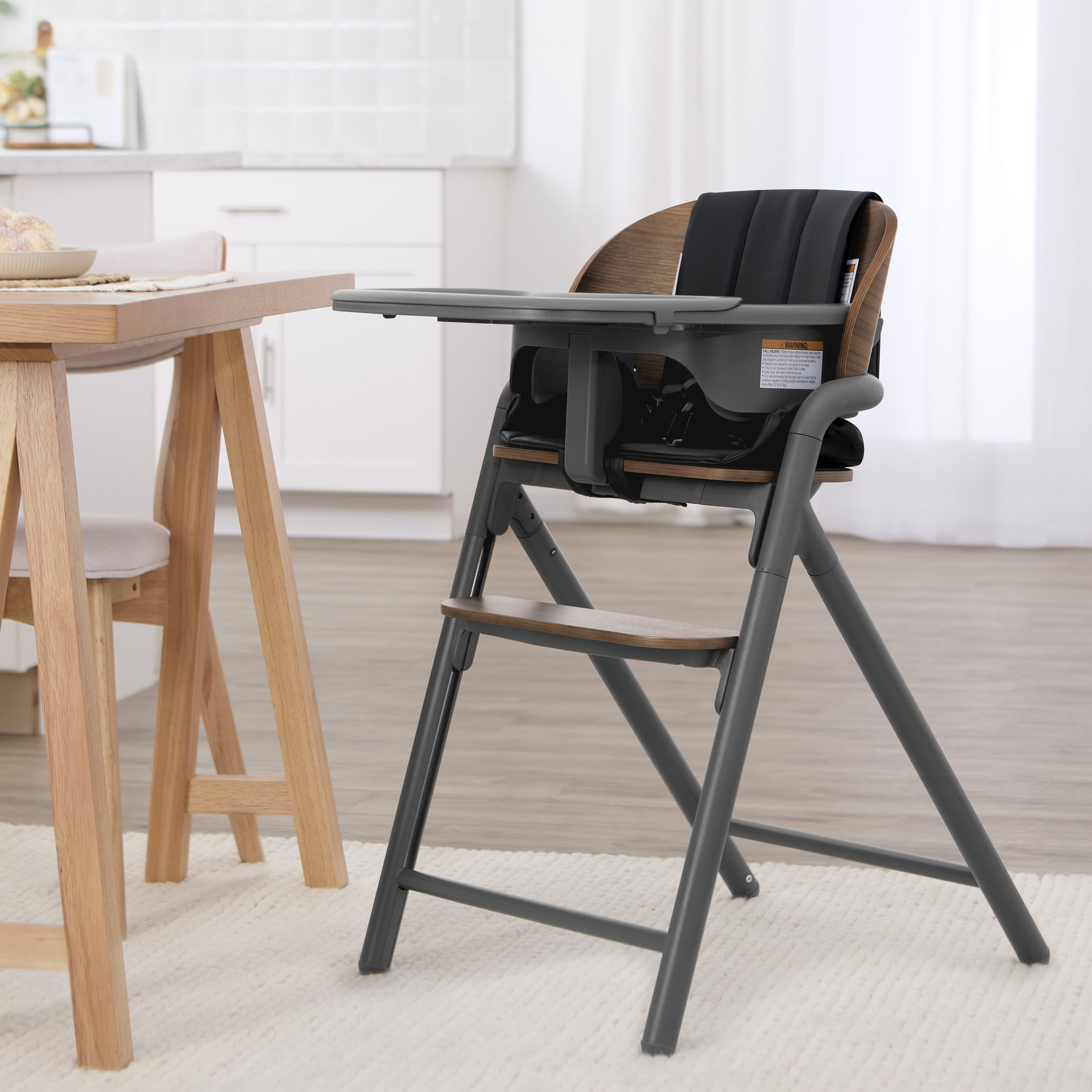 Evolur Step and Savor Convertible High Chair​, Walnut Gray