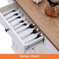 thumbnail image 5 of Kitchen Cart on Wheels with Spice & Towel Rack，2 Drawers for Storage, 5 of 6