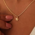 thumbnail image 2 of Birth Flower Necklace 14K Gold Plated Birthstone Necklace for Women Dainty Birth Month Flower Necklace Personalized Jewelry Birthday Gift, 2 of 2